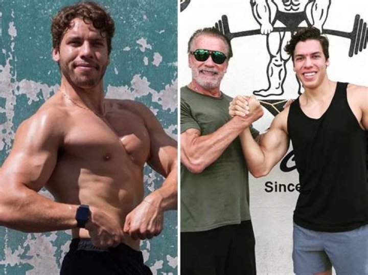 Joseph Baena Flexes His Muscles While Shirtless Like Dad Arnold Schwarzenegger In New Photo